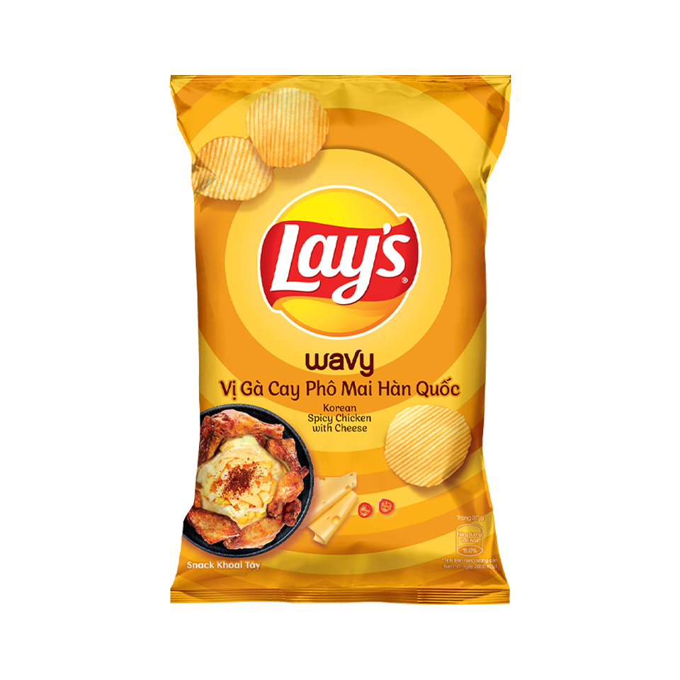 Lay's Vietnam Korean Spicy Chicken with Cheese Potato Chips (90g