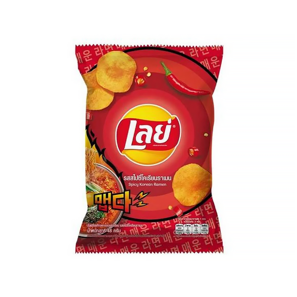 Lays Spicy Korean Ramen Potato Chips (43g) TastySnackAsia