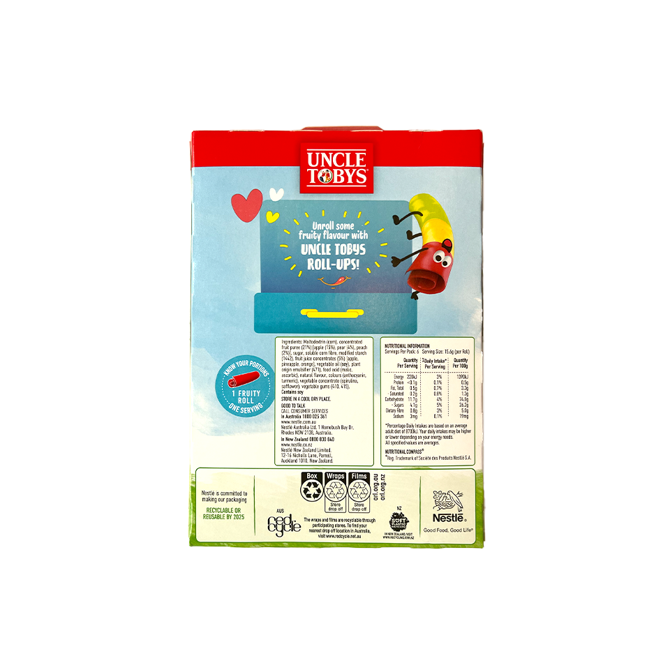 Uncle Toby RollUps Rainbow Fruit Salad Flavour (94g) TastySnackAsia