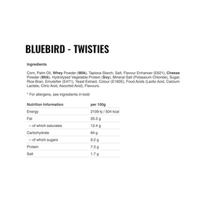 Bluebird - Twisties - Ingredients and Nutritional Information