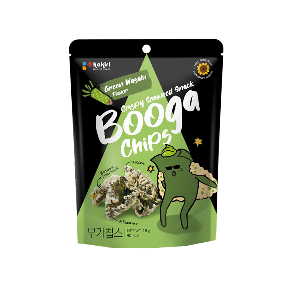 Booga Chips - Wasabi Crispy Seaweed (18g) (135/carton)