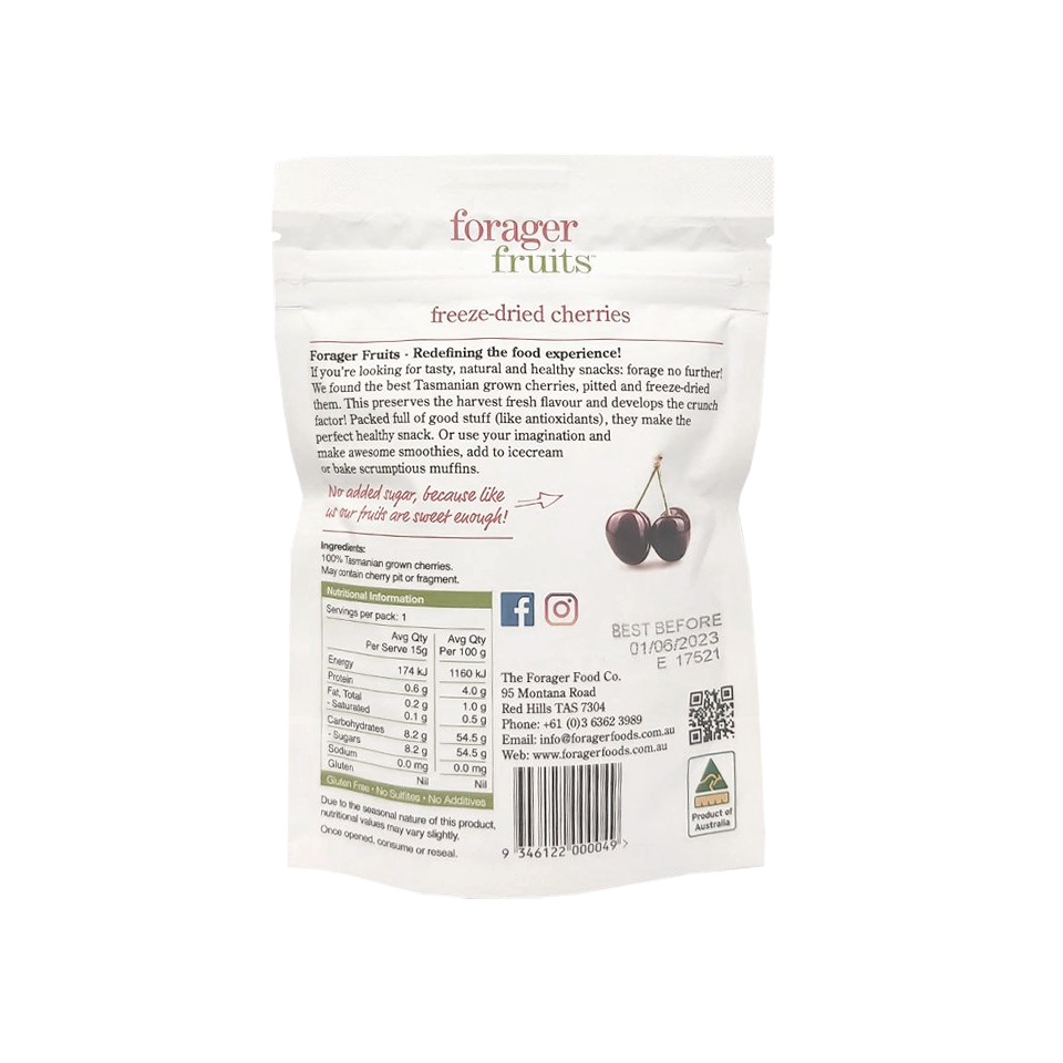 Forager Fruits - Freeze-Dried Cherries (15g)