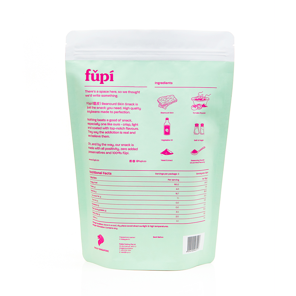 
            
                Load image into Gallery viewer, Fupi - Hotpot Tomato Flavour Chips (75g) - Back Side
            
        