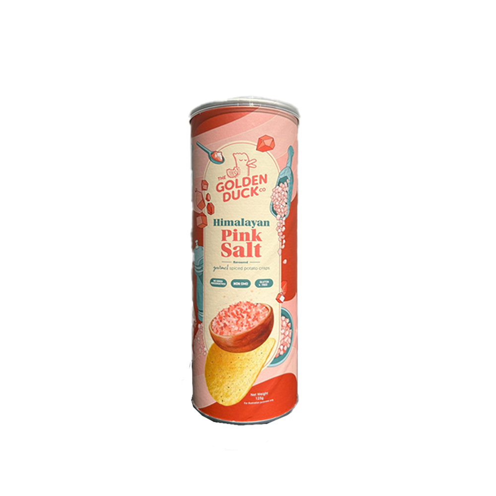 Golden Duck - Himalayan Pink Salt Gourmet Potato Crisps (125g) (14/Carton)