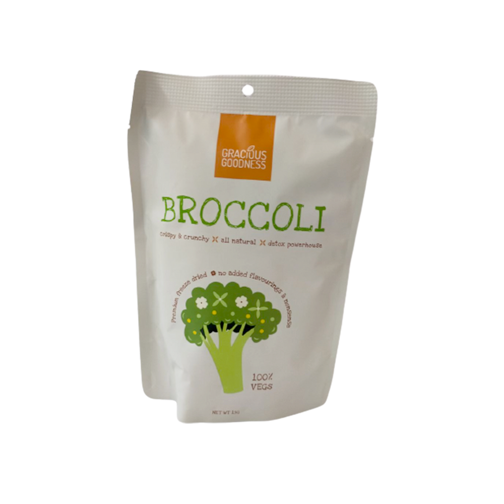 
            
                Load image into Gallery viewer, Gracious Goodness - Freeze Dried Broccoli Chips (15g) (24/carton)
            
        