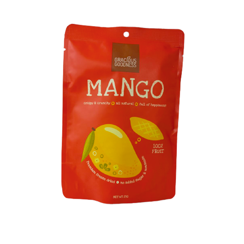 
            
                Load image into Gallery viewer, Gracious Goodness - Freeze Dried Mango Chips (15g) (24/carton)
            
        