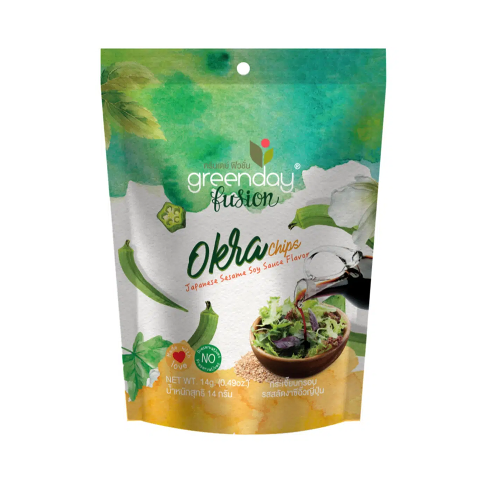 Greenday - Japanese Sesame Soy Sauce Okra Chips (14g) (36/carton)