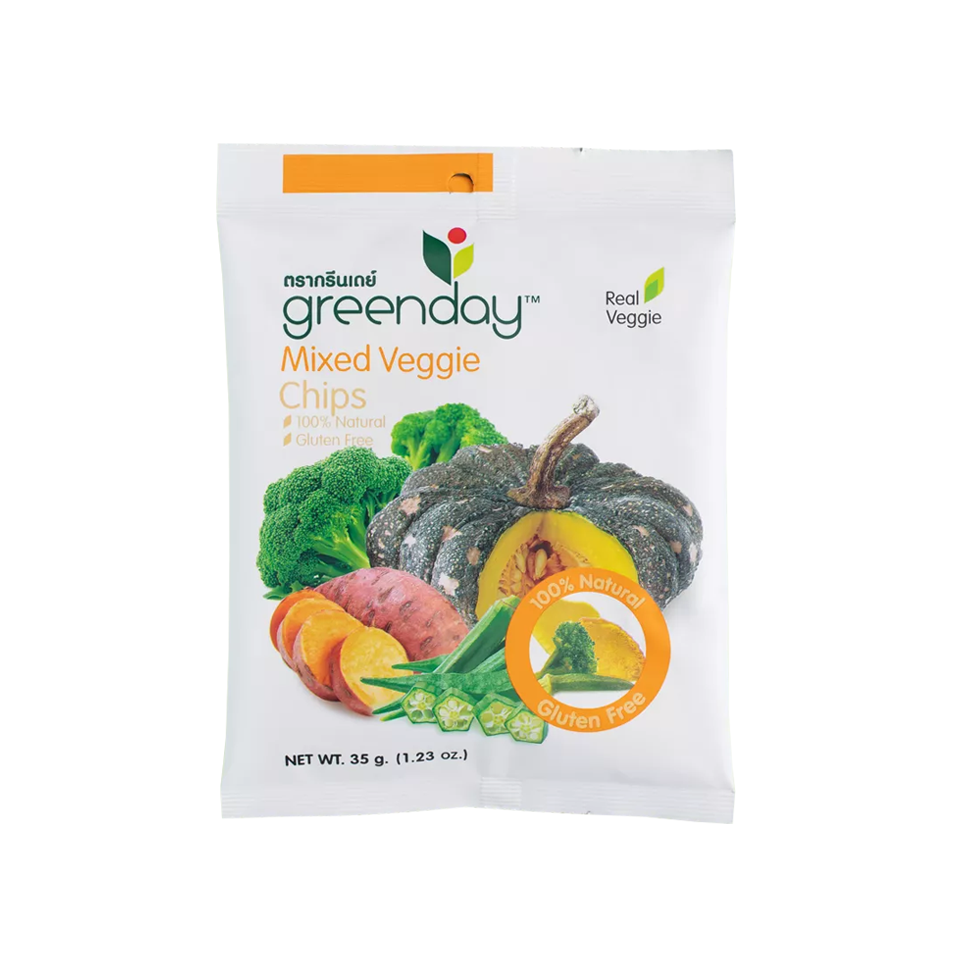 Greenday - Mixed Veggie Chips (35g) (36/carton) – Tasty Snack Asia