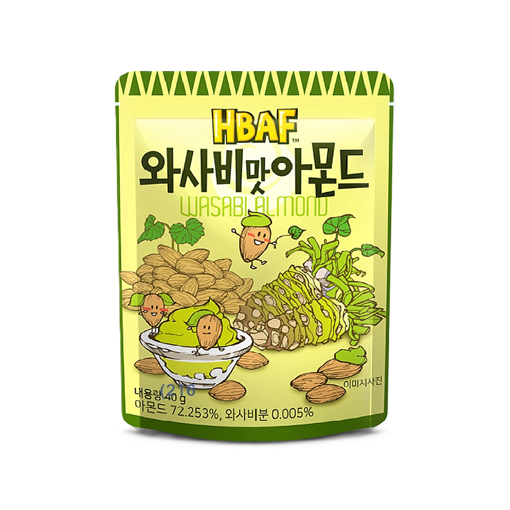 HBAF - Wasabi Almond (40g) (72/carton) – Tasty Snack Asia