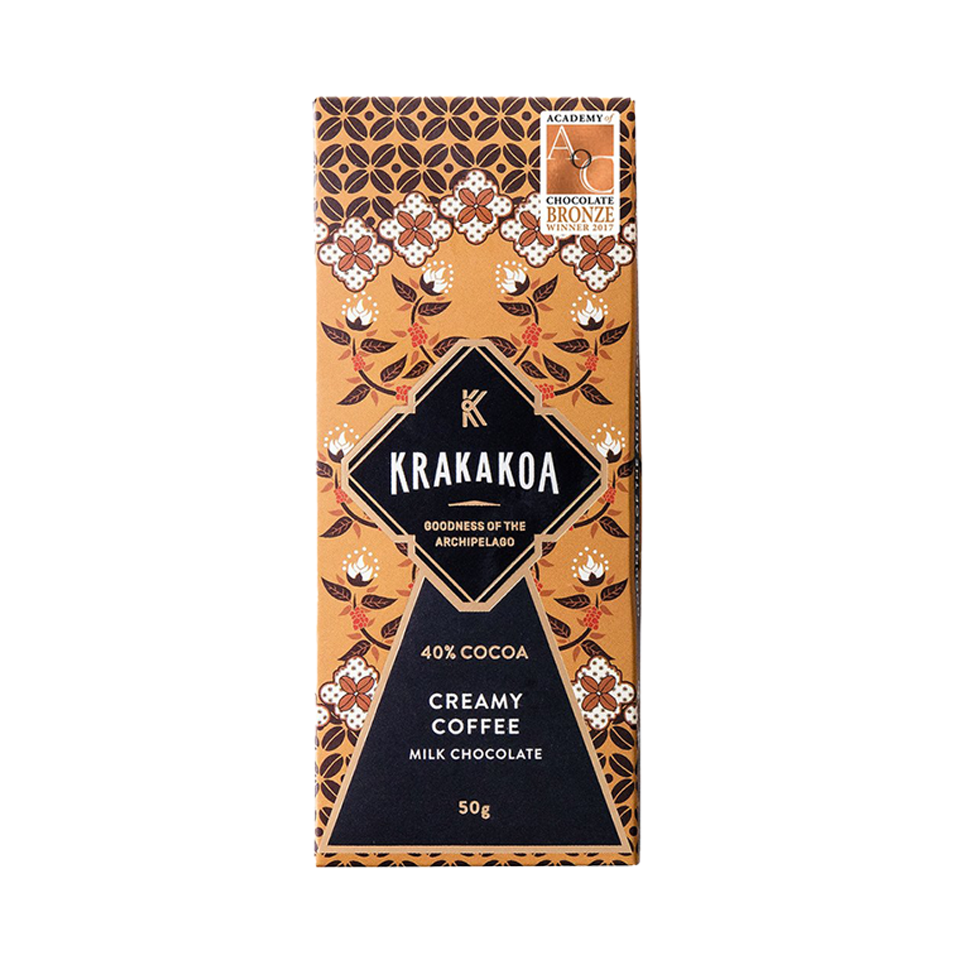 Krakakoa - Creamy Coffee Flavoured Milk Chocolate (50g) - Front Side
