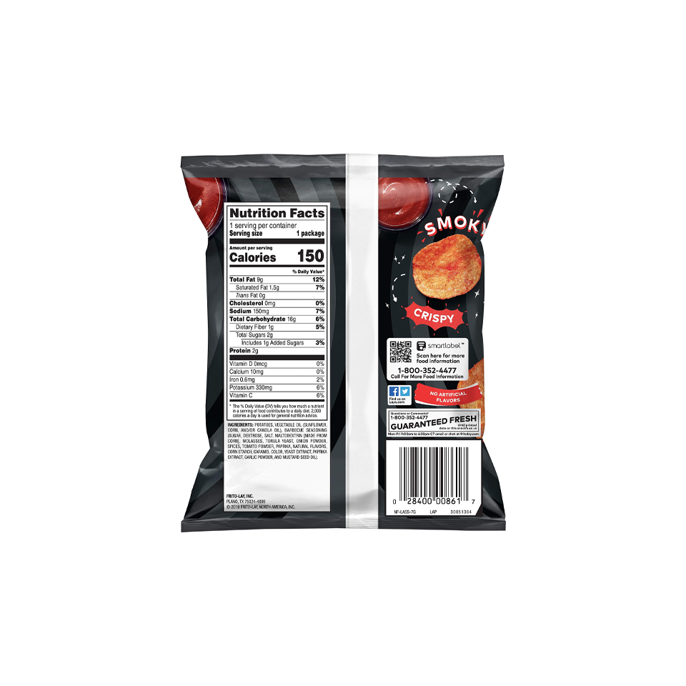 Lays - BBQ Flavoured Potato Chips (27g) (48/carton)