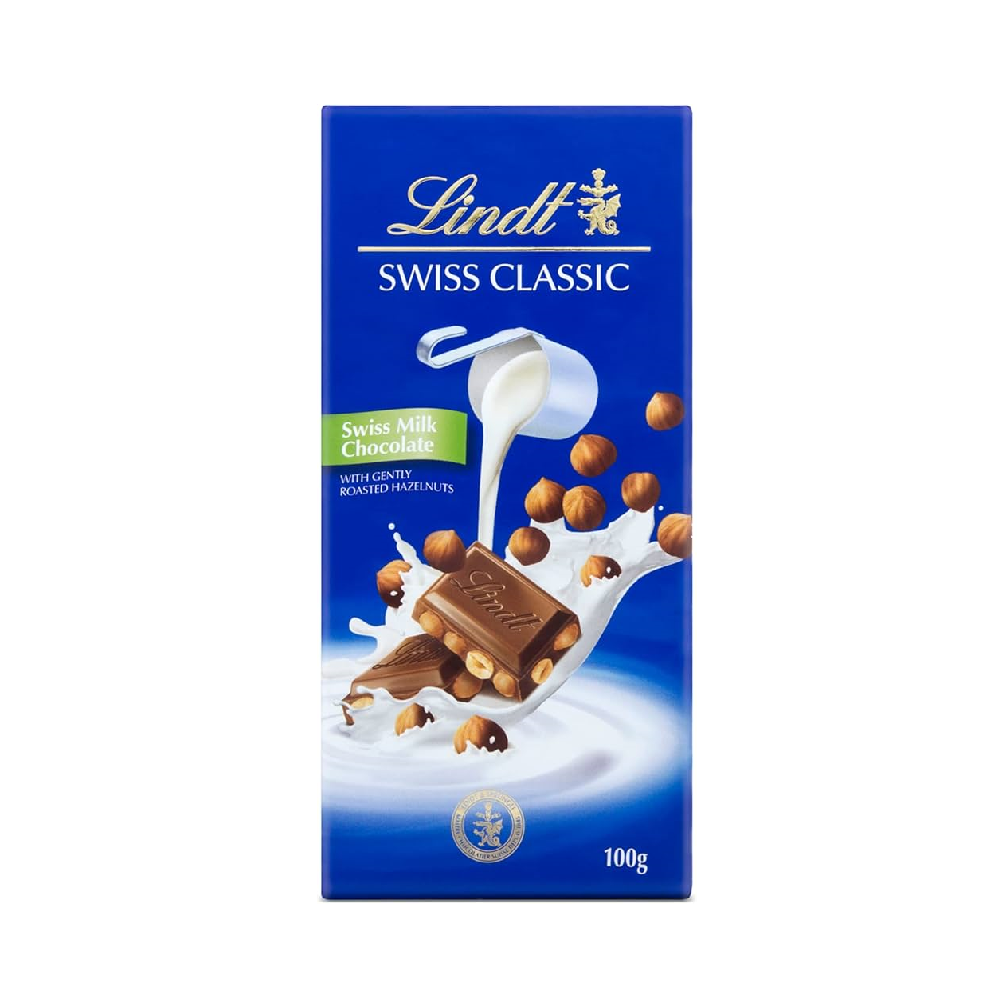 Lindt - Swiss Classic Milk Hazelnut Chocolate (100g) (12/carton)