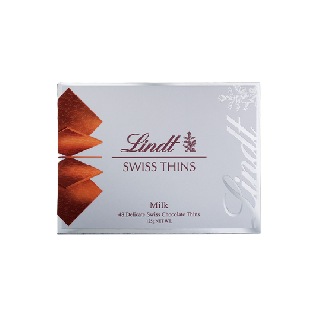 Lindt - Swiss Thins Milk Chocolate (125g) (9/carton)