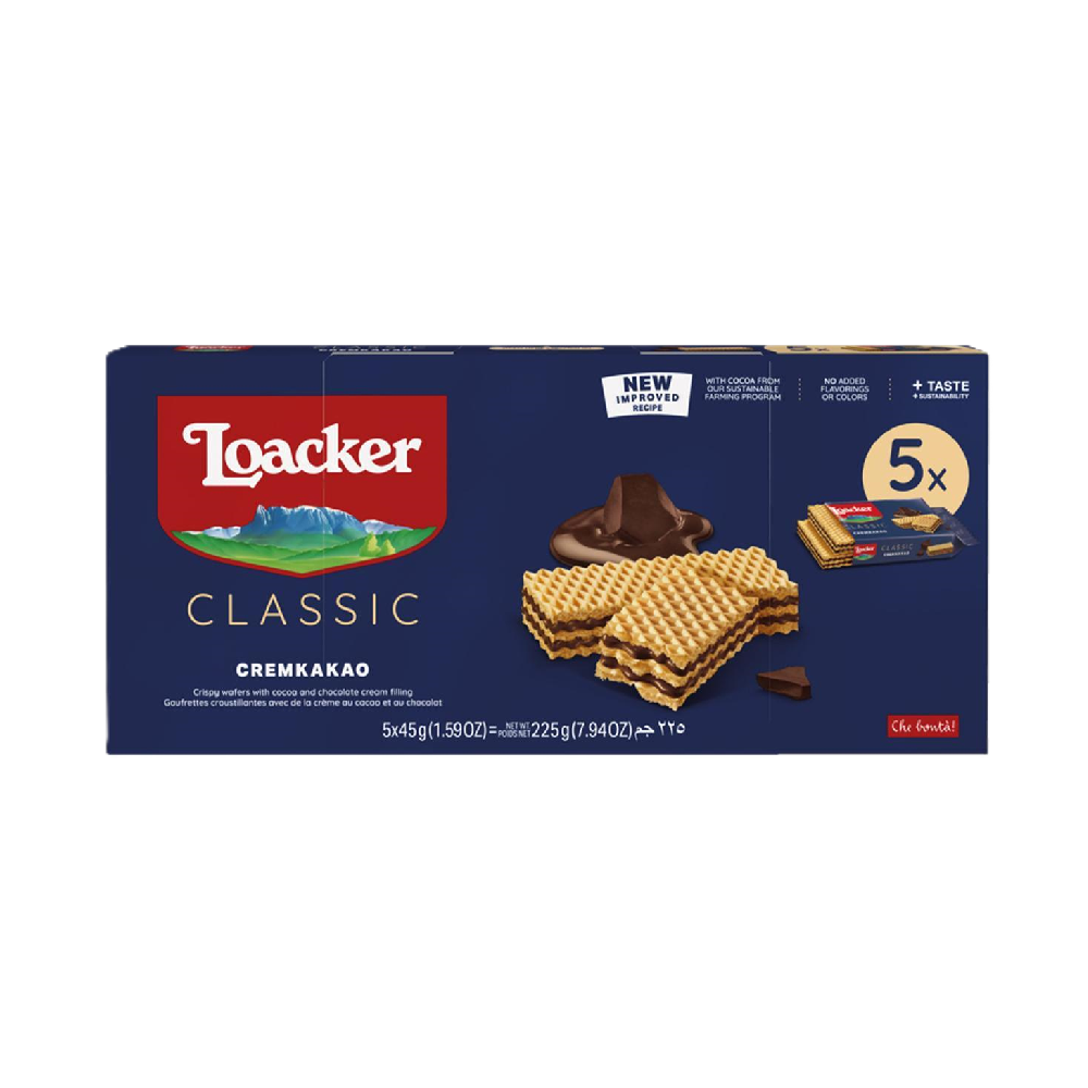 Loacker - Classic Cremkakao Wafers (5/pack) (45g) (18/carton)