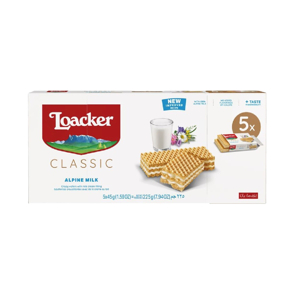 Loacker - Classic Milk Wafers (5/pack) (45g) (18/carton)