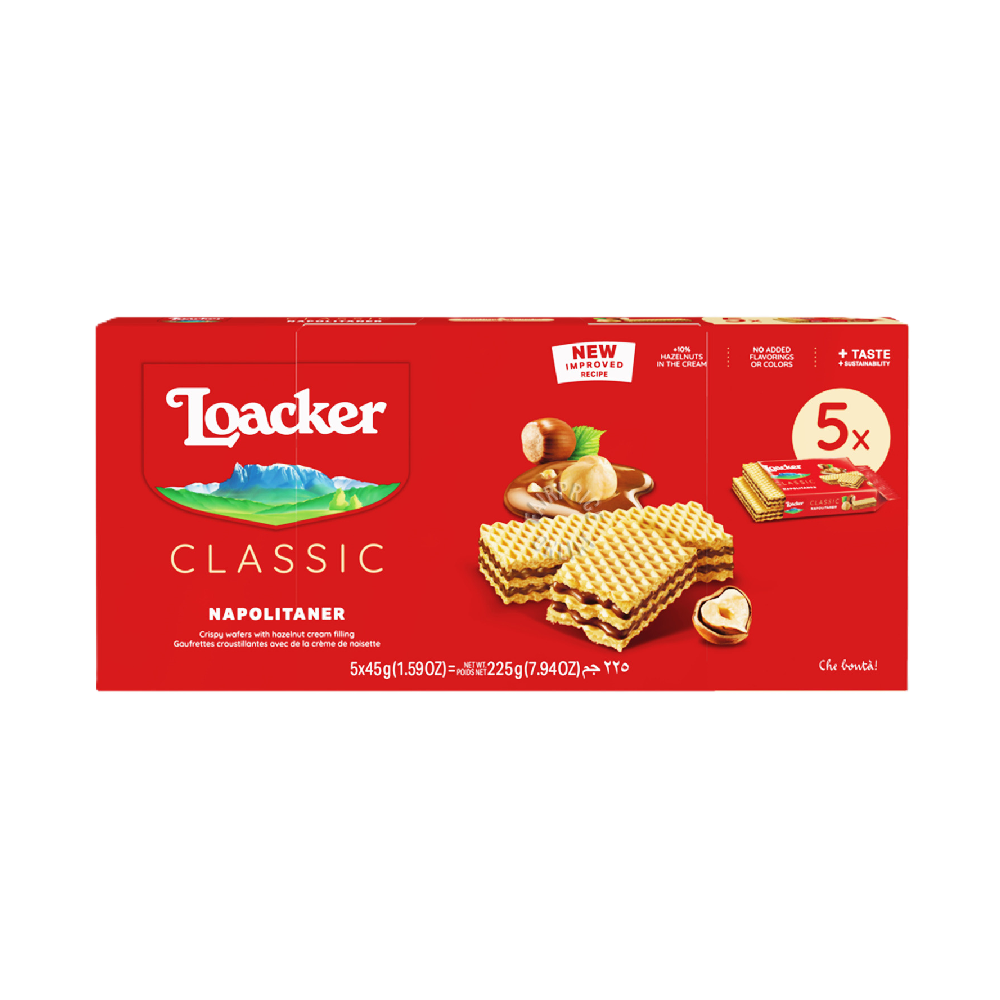 Loacker - Classic Napolitaner Wafers (5/pack) (45g) (18/carton)