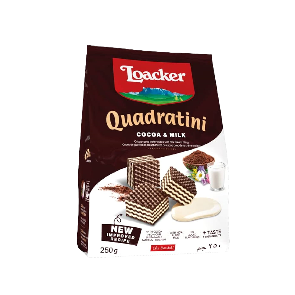 Loacker - Quadratini Cocoa & Milk Wafer (250g) (18/carton) – Tasty ...