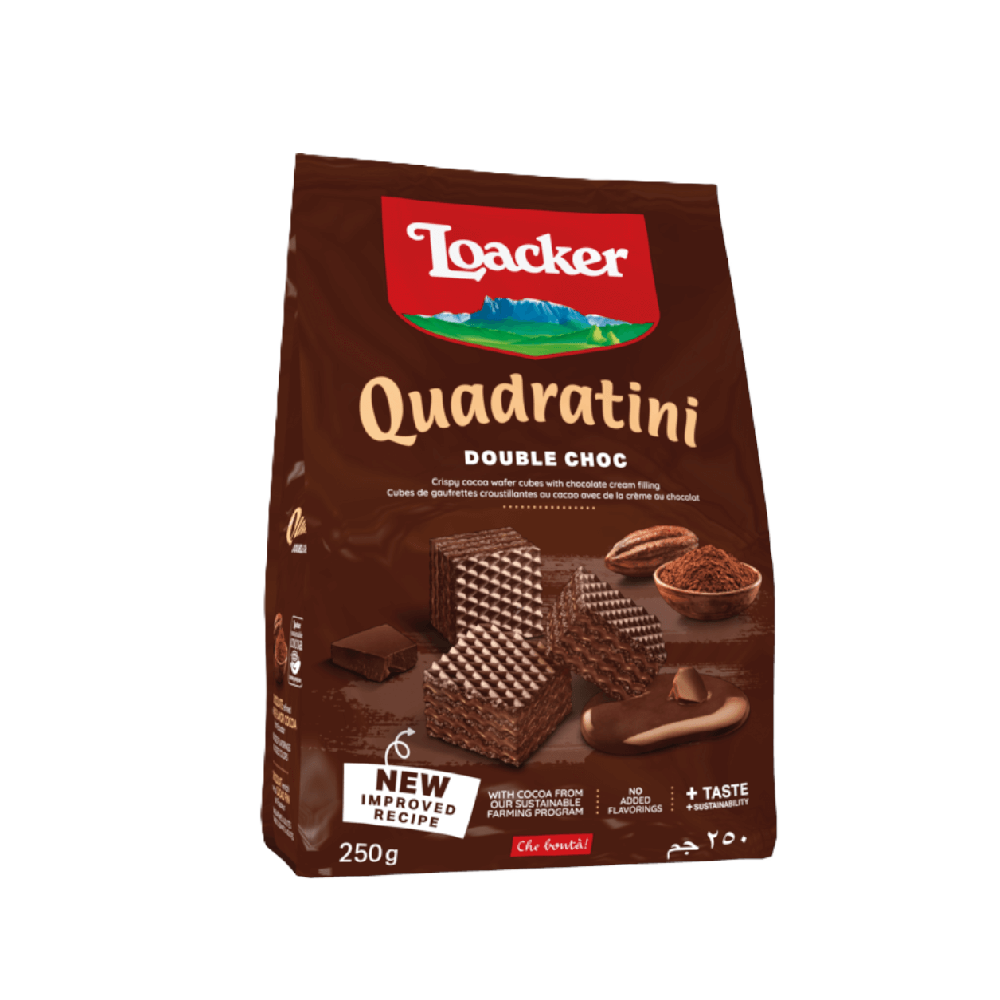 Loacker - Quadratini Double Chocolate Wafer (250g) (18/carton)