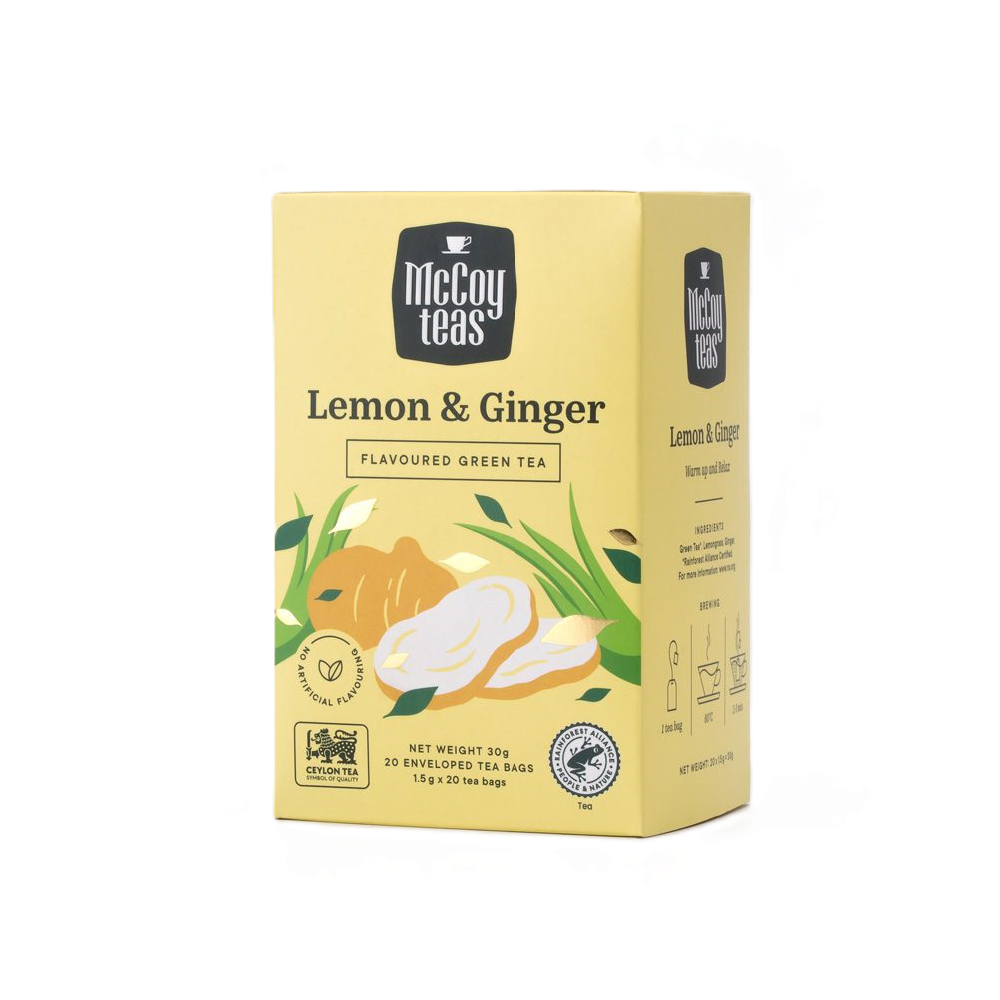 McCoy - Lemon & Ginger Tea (20/pack) (36g) (24/carton) – Tasty