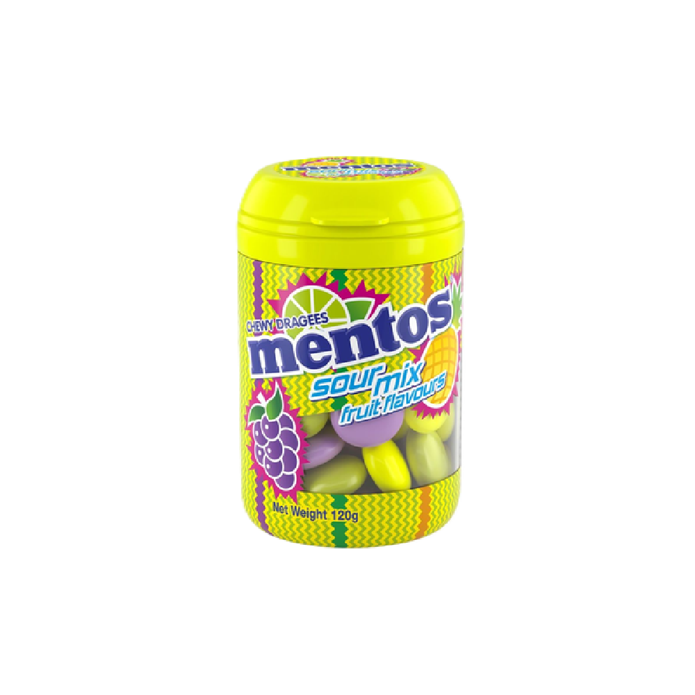 Mentos - Chewy Dragees Sour Mix Bottle (120g) (6/carton)