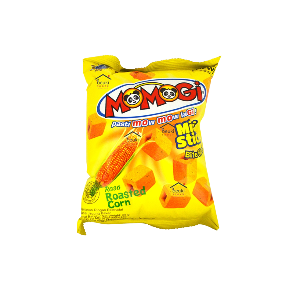 
            
                Load image into Gallery viewer, Momogi - Grilled Corn Flavoured Mini Stick Bite Size Crackers (20g)
            
        