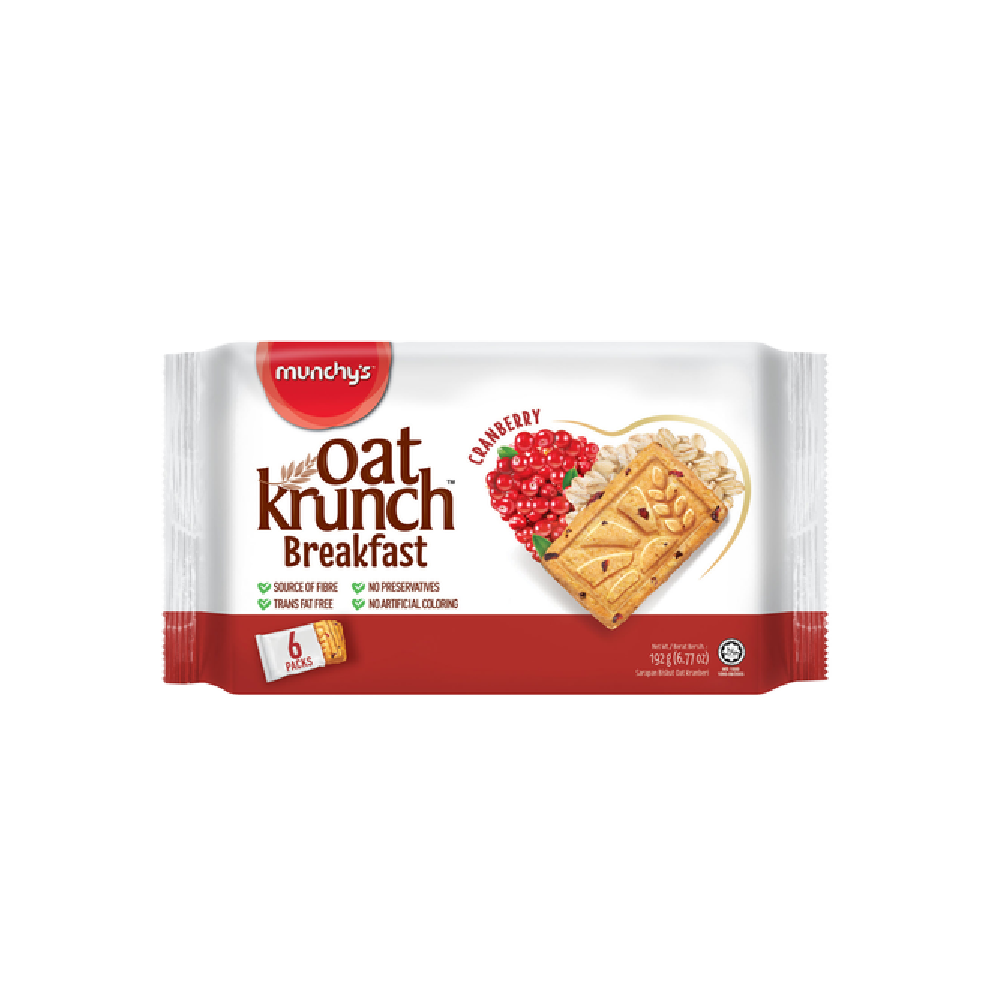 Munchy's - OatKrunch Breakfast Cranberry Cookies (6/pack) (192g) (12/carton)