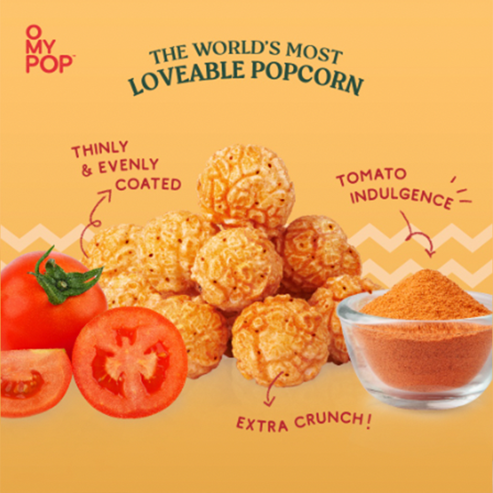 
            
                Load image into Gallery viewer, O My Pop - Umami Tomato Ketchup Flavour Popcorn (70g) (12/carton)
            
        