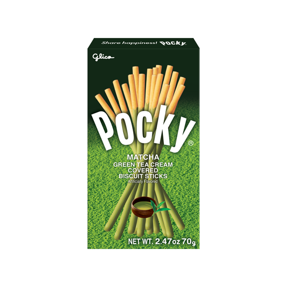 Pocky - Green Tea Matcha Biscuit Sticks (35g) - Front Side