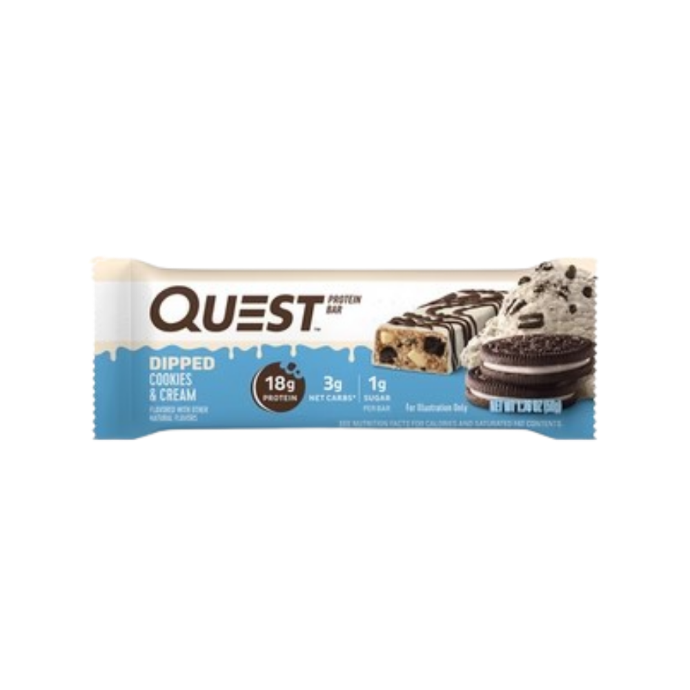 Quest - Dipped Cookies N Cream Protein Bar (60g) (12/carton) – Tasty ...