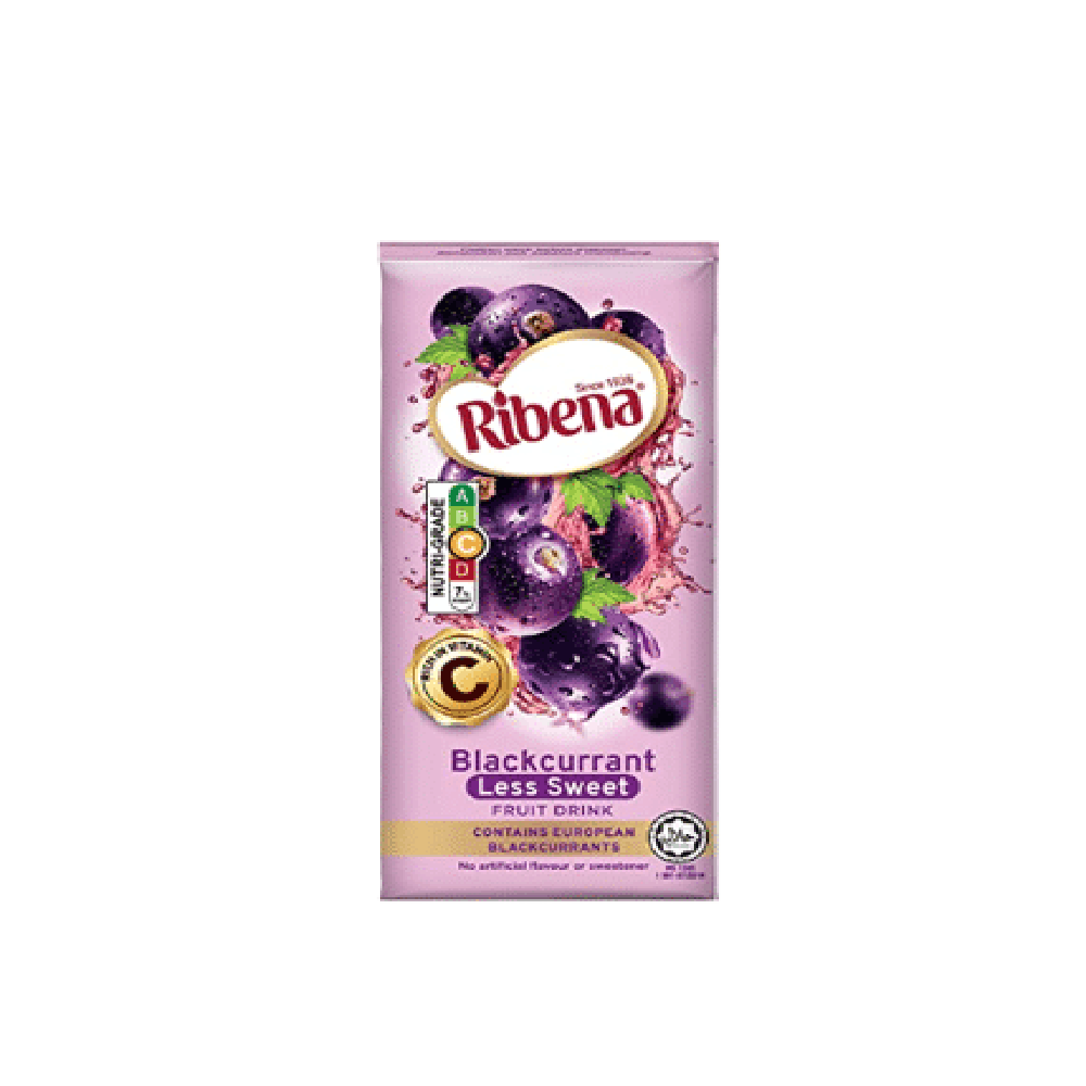 Red Ribena Ribena - Blackcurrant Fruit (Less Sugar) Packet Drink (200ml) (24/cart ...