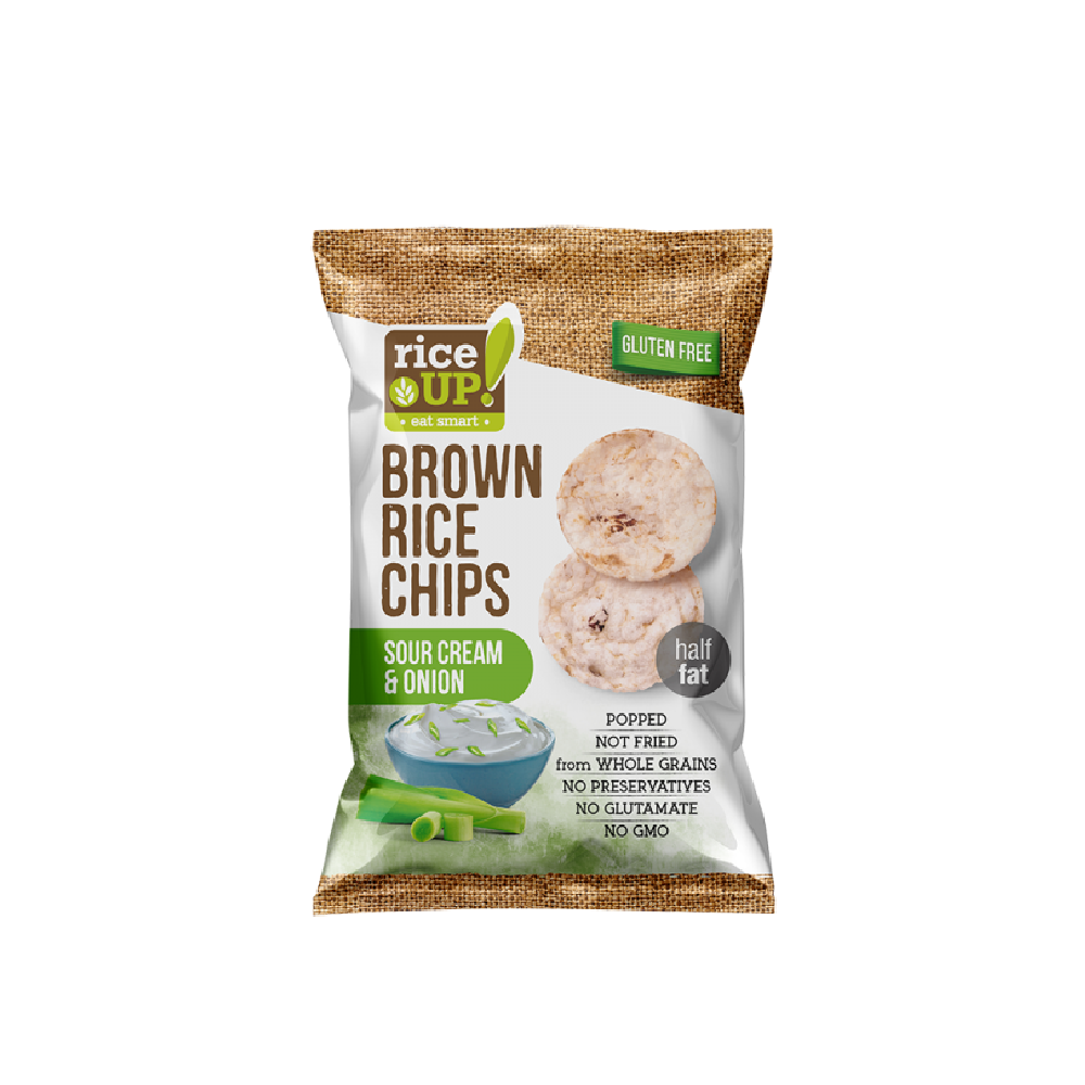 RiceUP! - Whole Grain Rice Chips Cream & Onion (25g) (50/carton ...