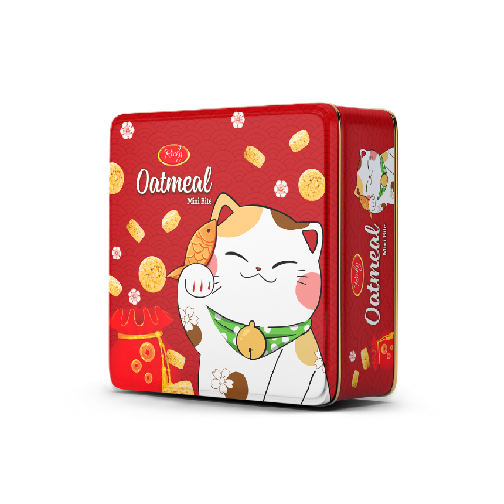 Richy - Oatmeal Mini Bite Milk Tin Box (350g) (8/carton) – Tasty Snack Asia