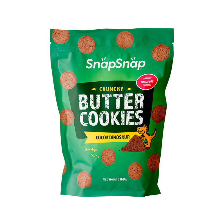 Snap Snap - Cocoa Dinosaur Crunchy Butter Cookies (160g) (24/carton)