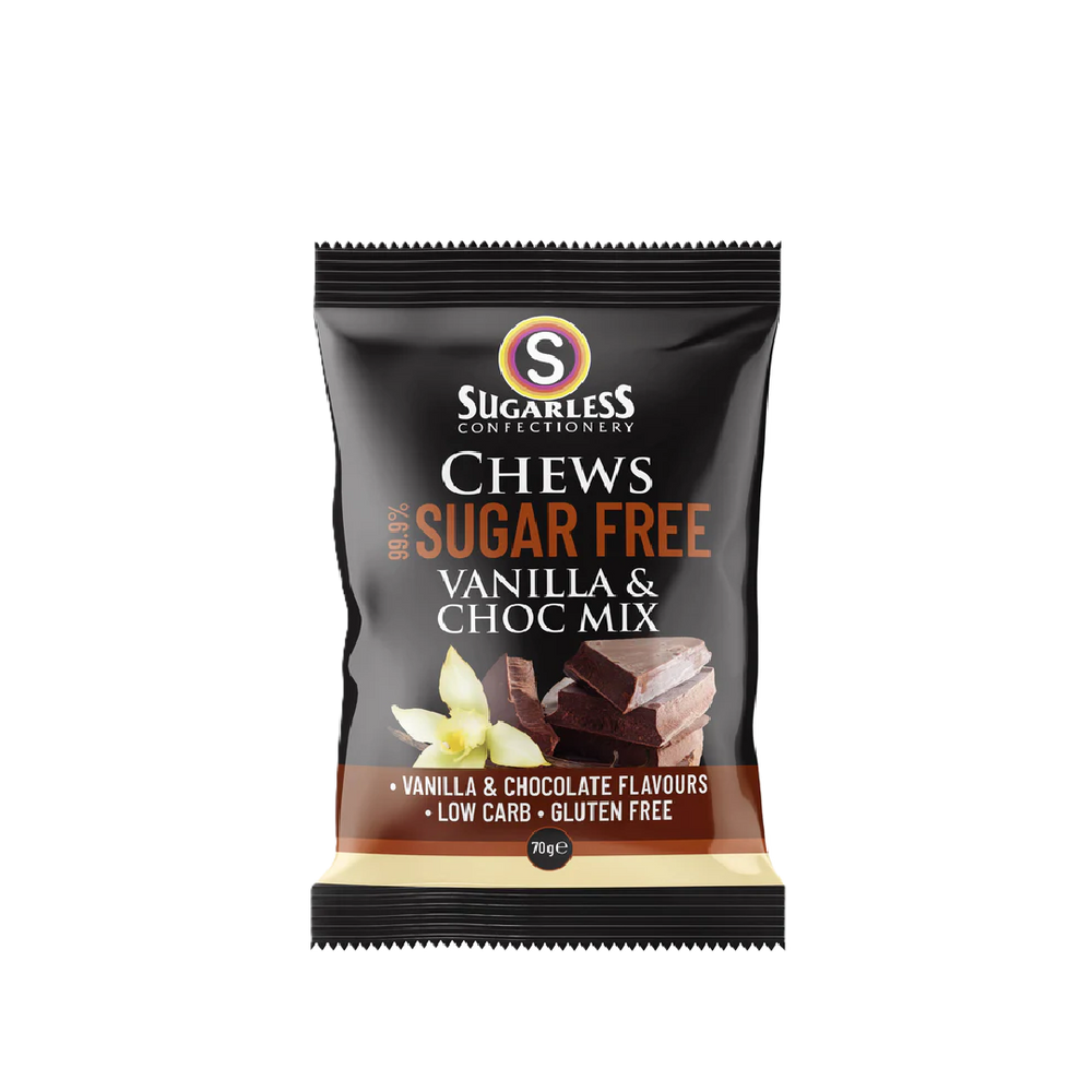 Sugarless Confectionery - Vanilla & Choc Mix Flavour Chews (70g) (20/c ...