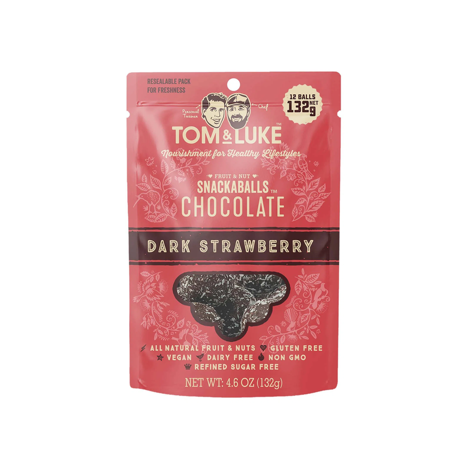 Tom & Luke - Dark Strawberry Chocolate Snackaballs (132g) (10/carton)