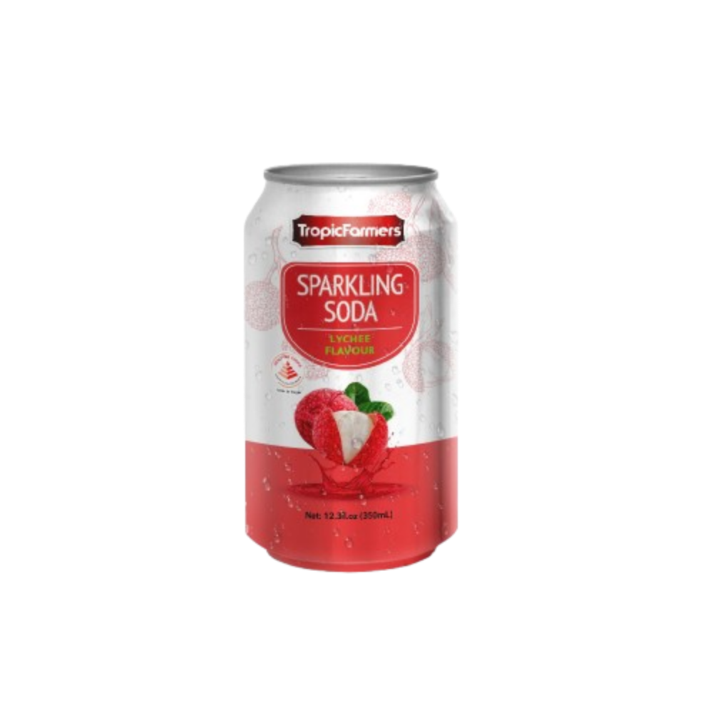 TropicFarmers - Sparkling Lychee Fruit Soda (350ml) (24/carton)
