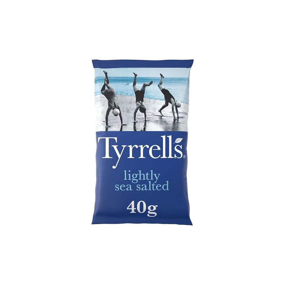 Tyrrells - Lightly Sea Salted Potato Chips (40g) (24/carton)