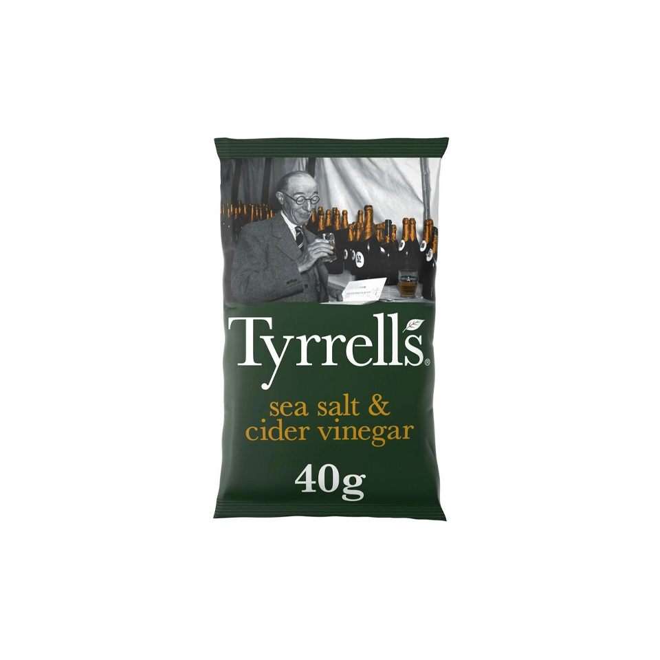 Tyrrells - Sea Salt & Cider Vinegar Potato Chips(40g) (24/carton)