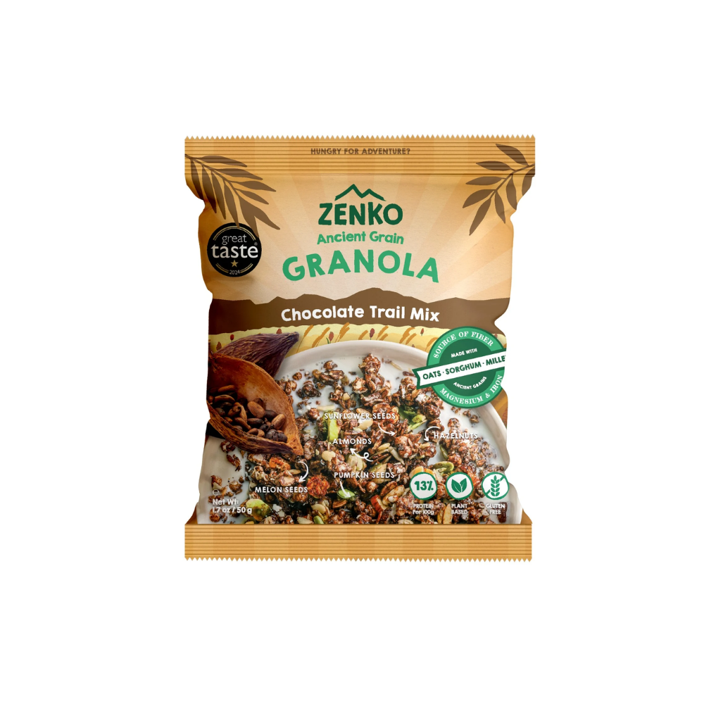 Zenko - Chocolate Trail Mix Ancient Grain Granola (50g) (48/carton ...