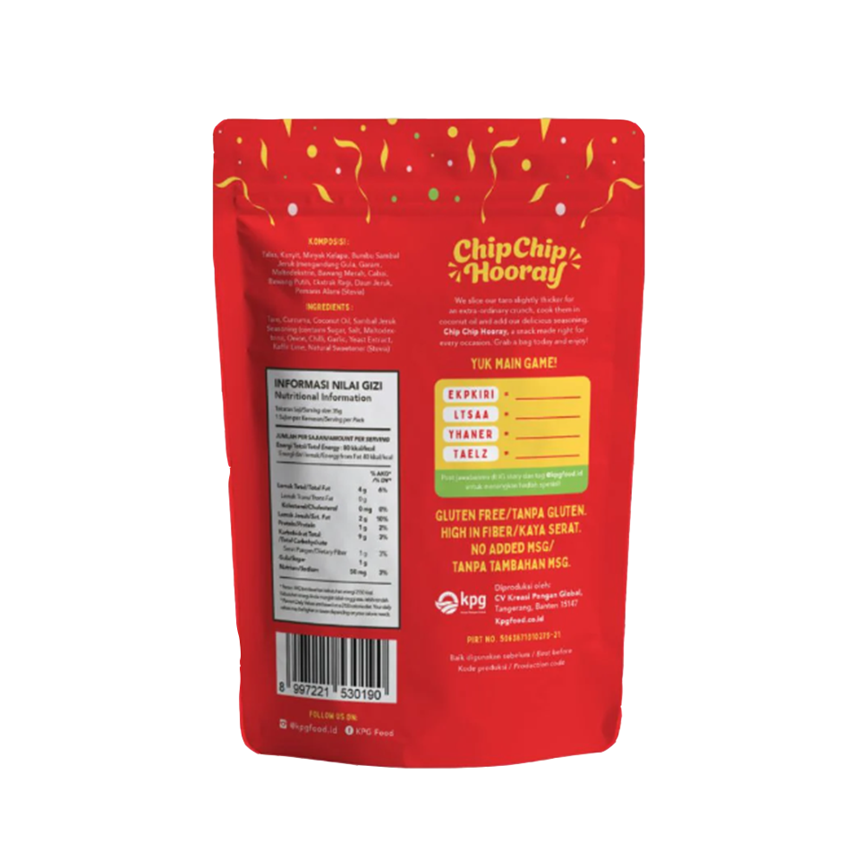 Chip Chip Hooray - Sambal Jeruk Taro Chips (75g) (24/carton)
