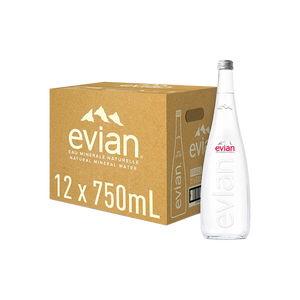 EVIAN SPARKLING WATER GLASS 750ML