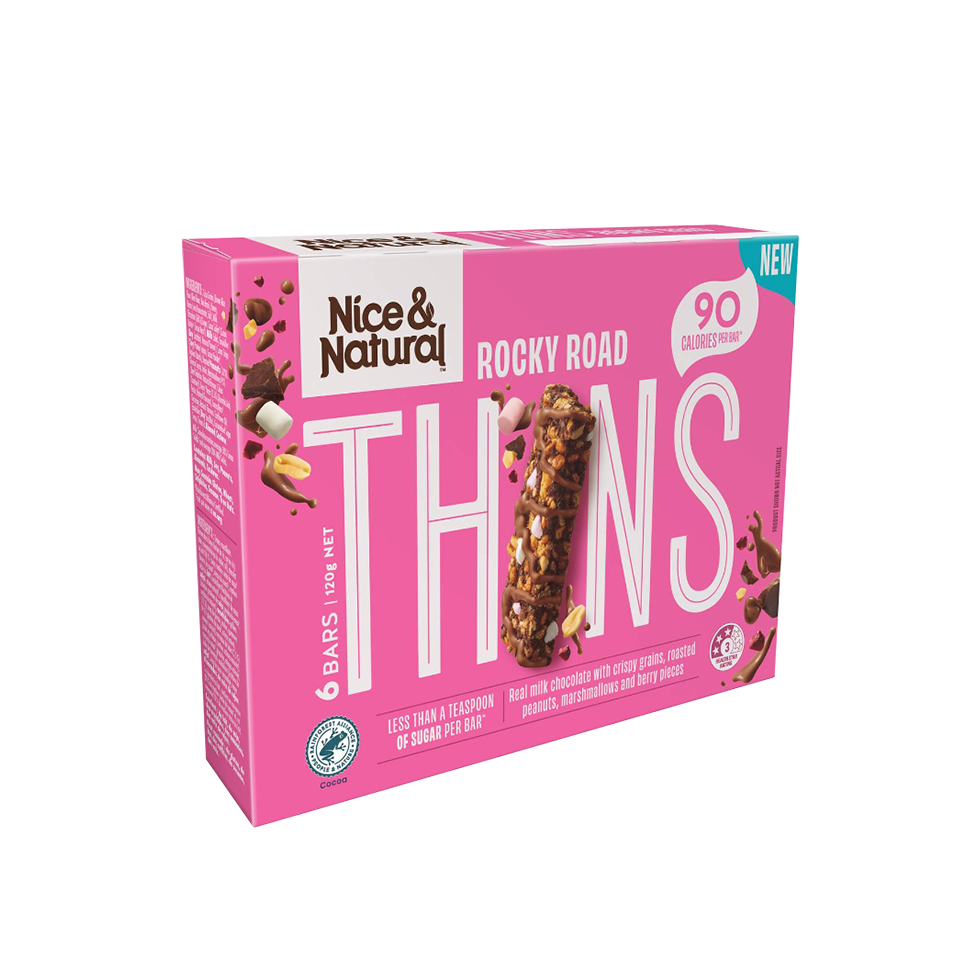
            
                Load image into Gallery viewer, Nice and Natural - Rocky Road Thins Bars (120g)
            
        