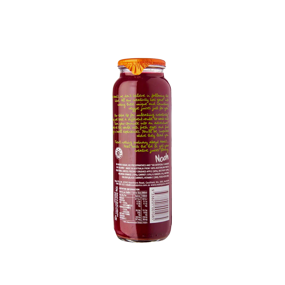 
            
                Load image into Gallery viewer, Noah&amp;#39;s - Beetroot and Ginger Juice (260ml) (6/carton)
            
        