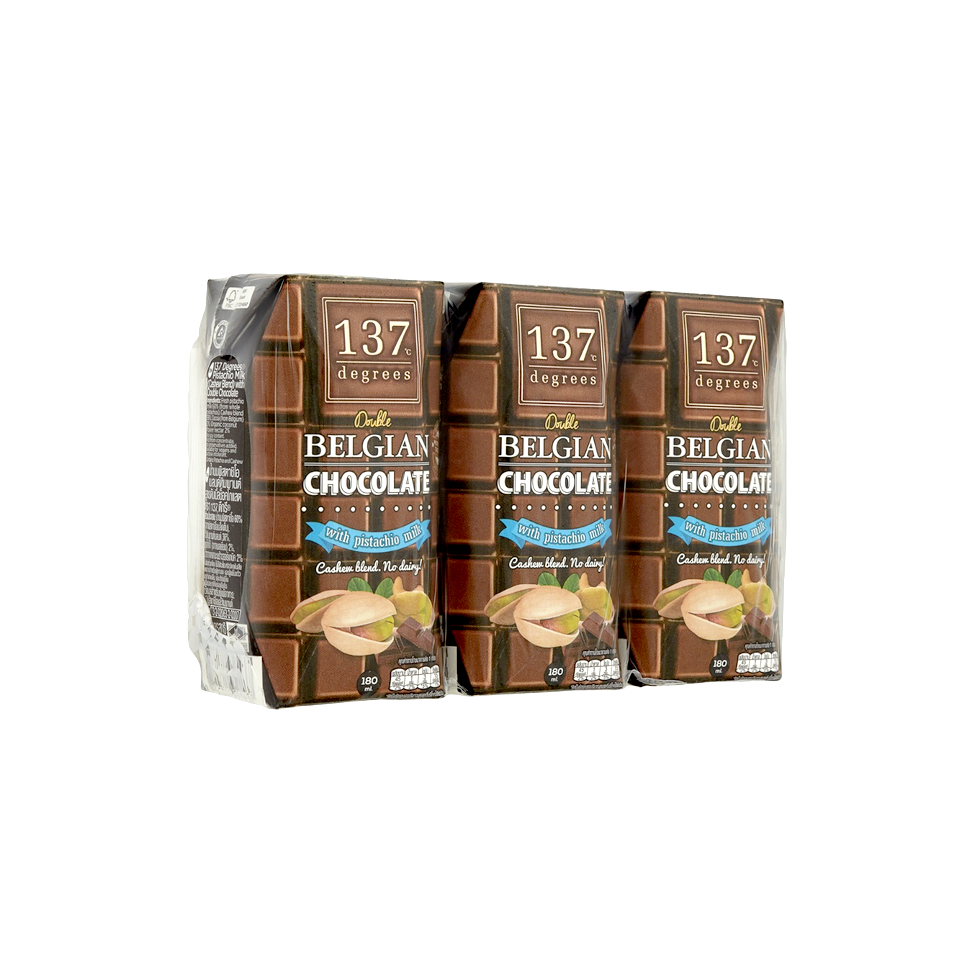 137 Degrees - Double Belgian Chocolate with Pistachio Milk (180ml) (3/pack) (12/carton)