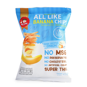 
            
                Load image into Gallery viewer, All Like - Sour Cream And Onion Banana Chips (45g) - Front Side
            
        