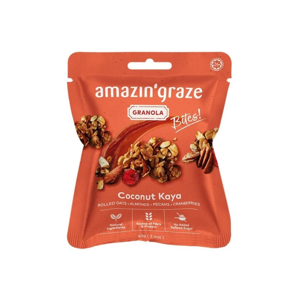 Amazin Graze - Coconut Kaya Granola Bites (40g) - Front Side