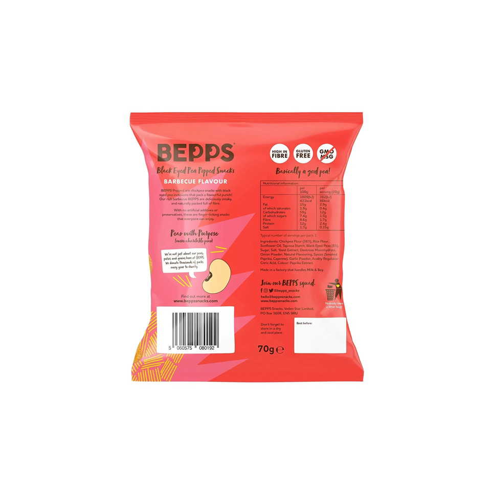 
            
                Load image into Gallery viewer, Bepps - Barbecue Black Eyed Pea Popped Snack (20g) (24/carton)
            
        