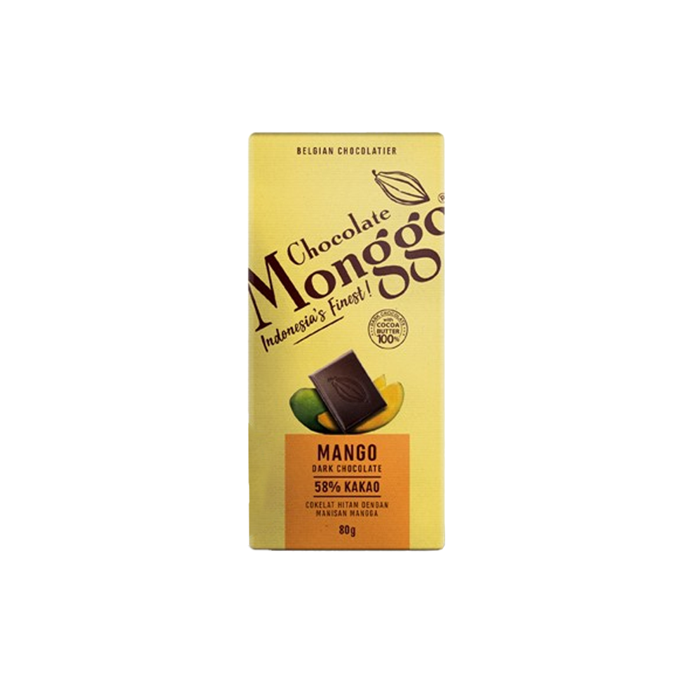 Chocolate Monggo - Dried Mango Dark Chocolate 58% Cacao (80g)