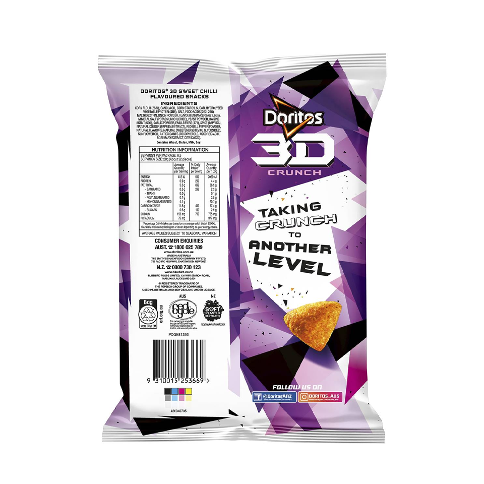 Doritos - 3D Crunch Sweet Chili Flavoured Snack (130g)