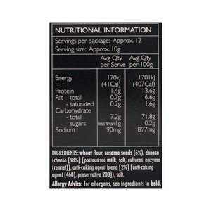 Falwasser - Sesame Crispbread (150g) - Nutritional Information